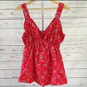 Bandanna red top size 1X